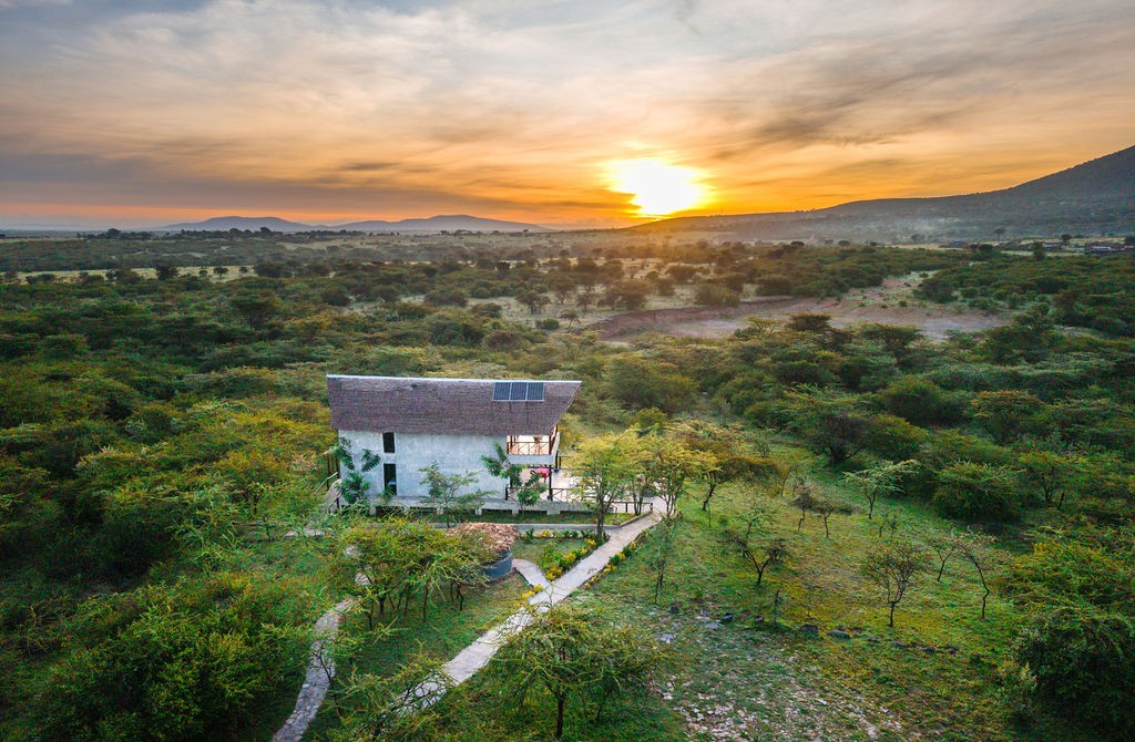 Dining deck overlooking the Mara